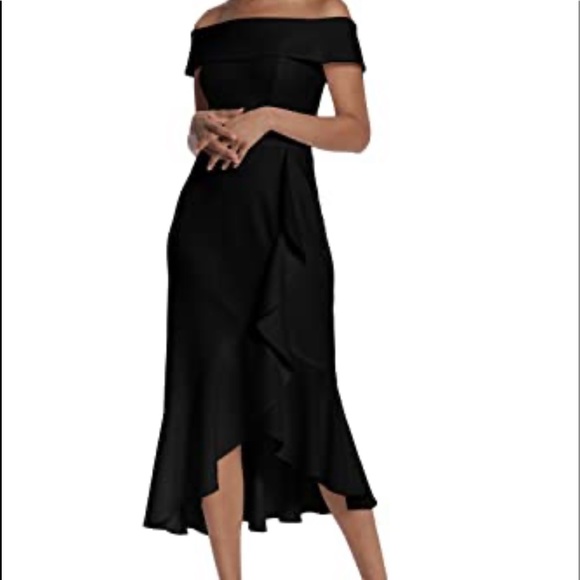 *NWT* Maggy London High Low Ruffle Midi Cocktail Dress - Picture 5 of 11